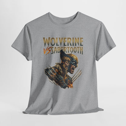 Wolverine vs Sabretooth Tee — Vintage Comic Battle Graphic T-Shirt