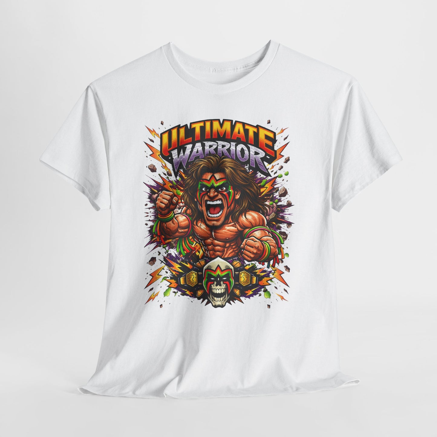 Ultimate Warrior Graphic Tee — Retro Wrestling Mascot T-Shirt