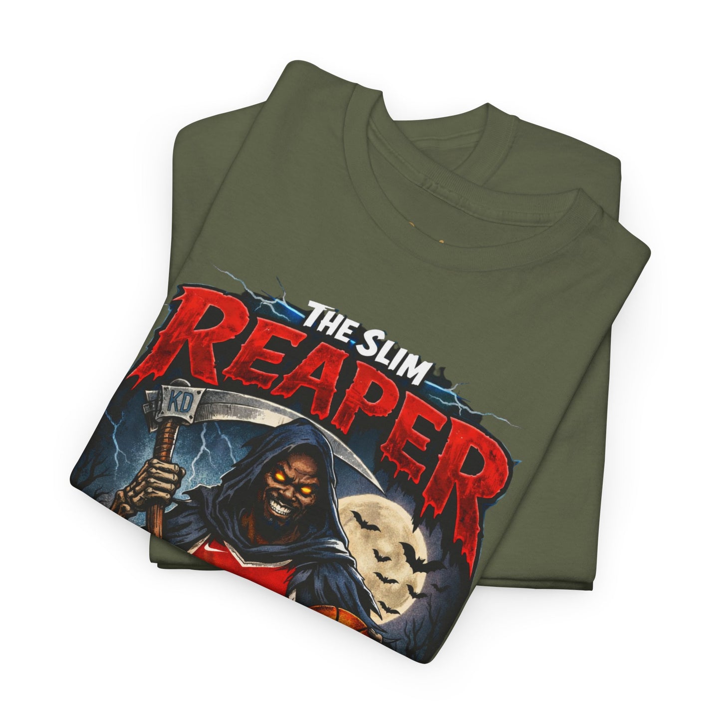 Grim Reaper Basketball Tee — "The Slim Reaper" Graphic T-Shirt