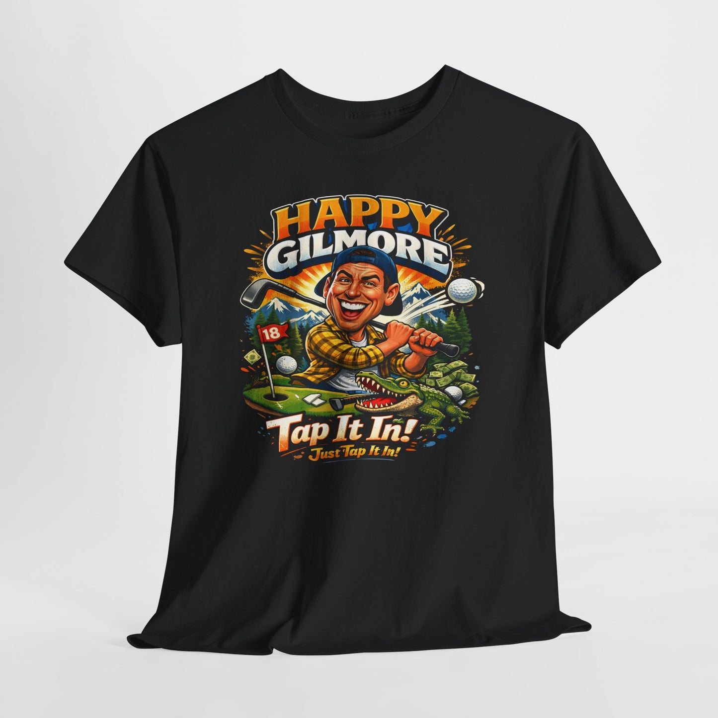 Happy Gilmore Golf T-Shirt — Vintage Funny Movie Golf Tee (‘Tap It In’ Design)