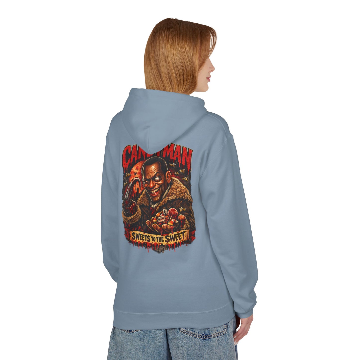 Horror Movie Candyman "Sweets to the Sweet" Retro Poster Midweight Softstyle Fleece Hoodie