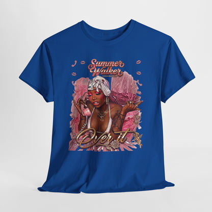 Over It Tee — ‘Summer’s Vibes’ Pink Afro Girl Graphic T-Shirt