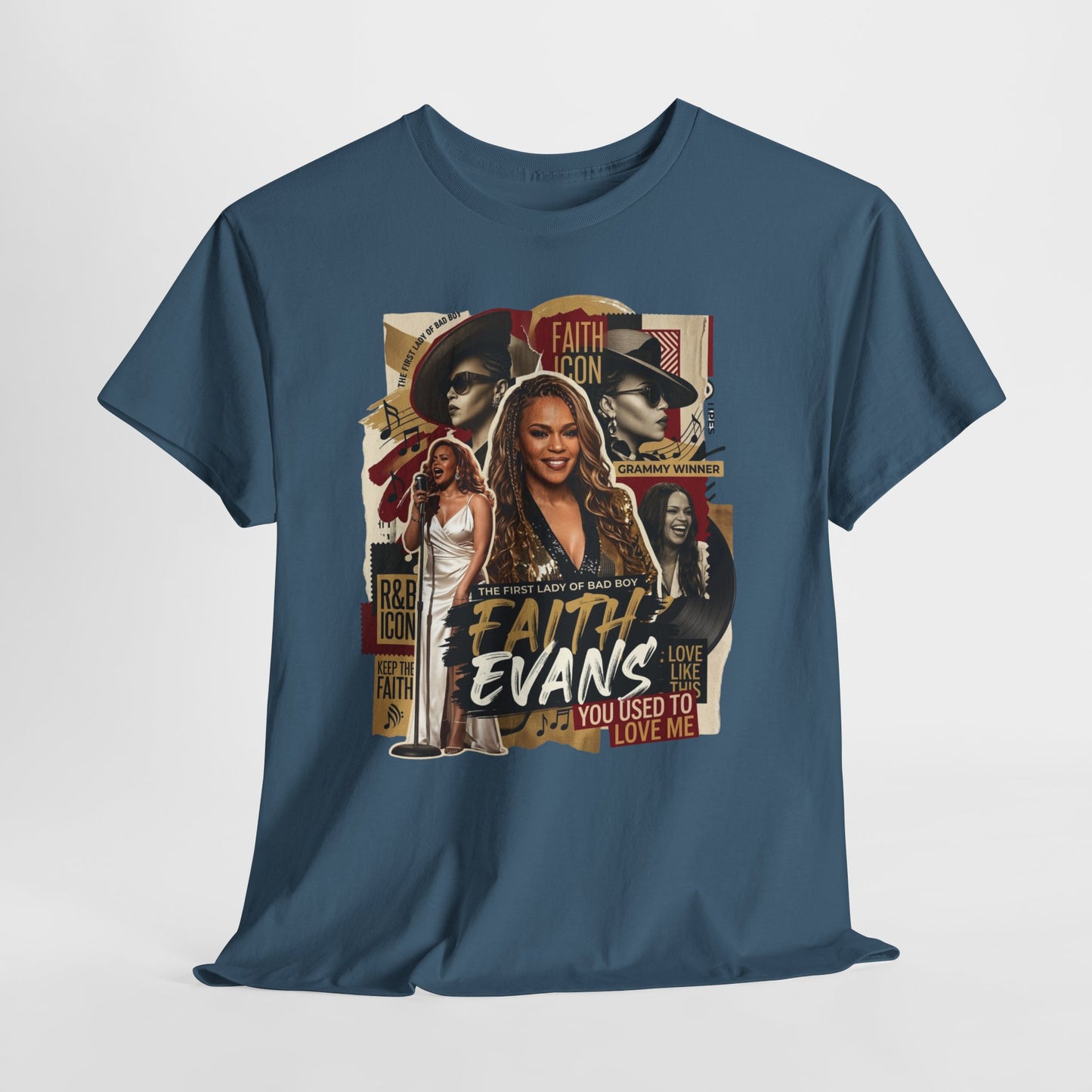 Faith Evans Vintage Collage T-Shirt — "You Used To" Music Tribute Tee