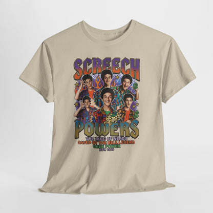 Screech Powers Retro Cast Portrait Tee — Vintage TV Show Graphic T‑Shirt