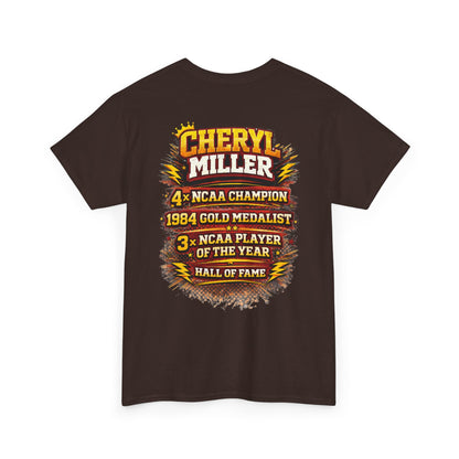 Legendary Cheryl Miller Basketball T-Shirt — 4x NCAA Champion, 1984 Gold Medalist