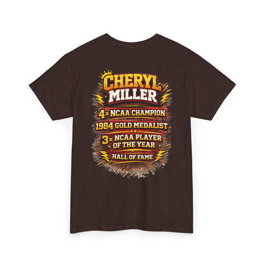 Legendary Cheryl Miller Basketball T-Shirt — 4x NCAA Champion, 1984 Gold Medalist