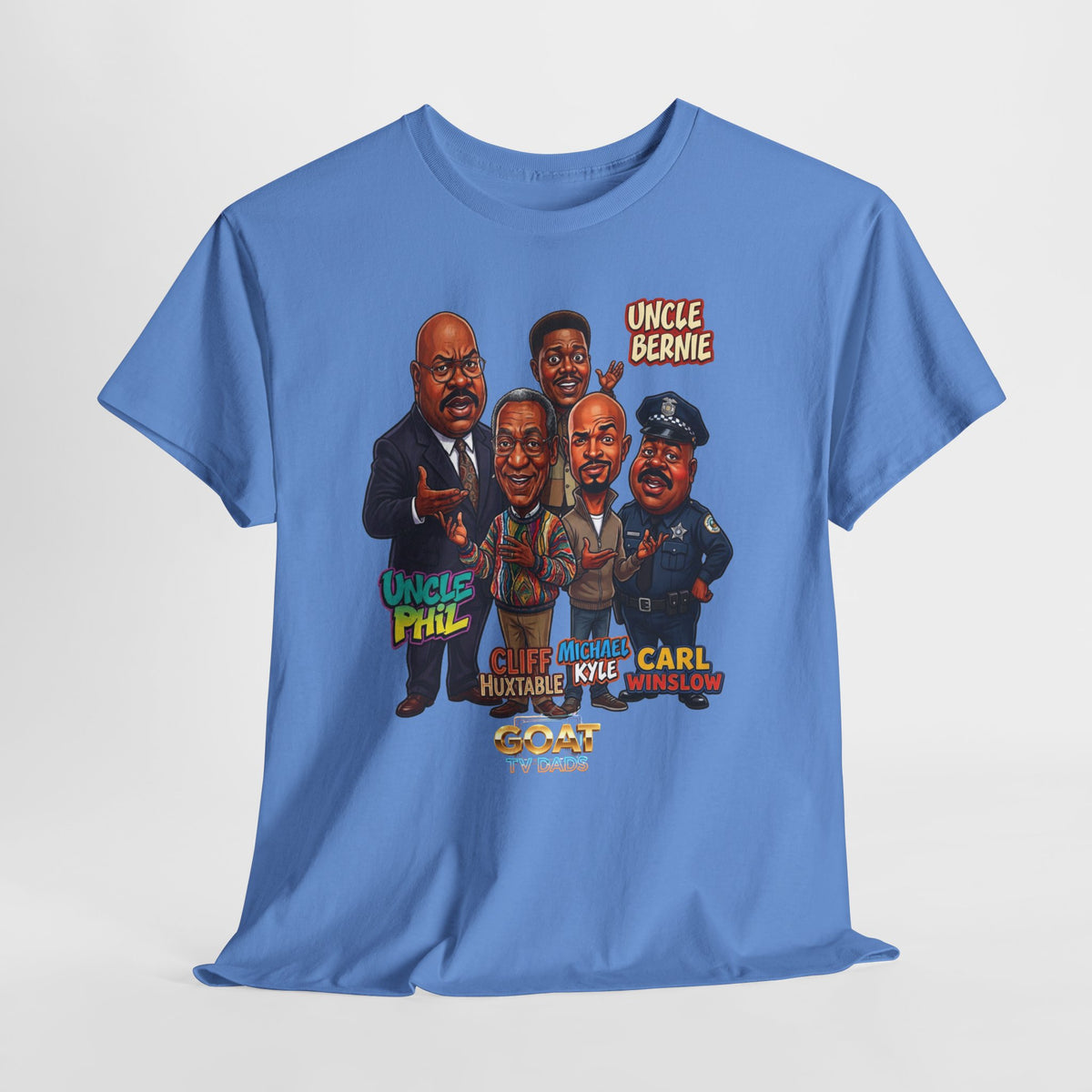 Retro TV Comedy Dads Caricature T‑Shirt — 'GOAT' Character Tee