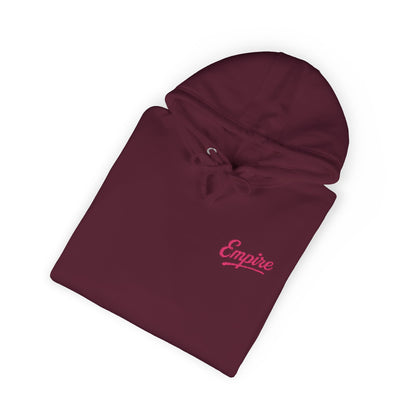 Empire Signature Embroidered Hoodie — Minimal Fleece with Pink 'Empire' Logo