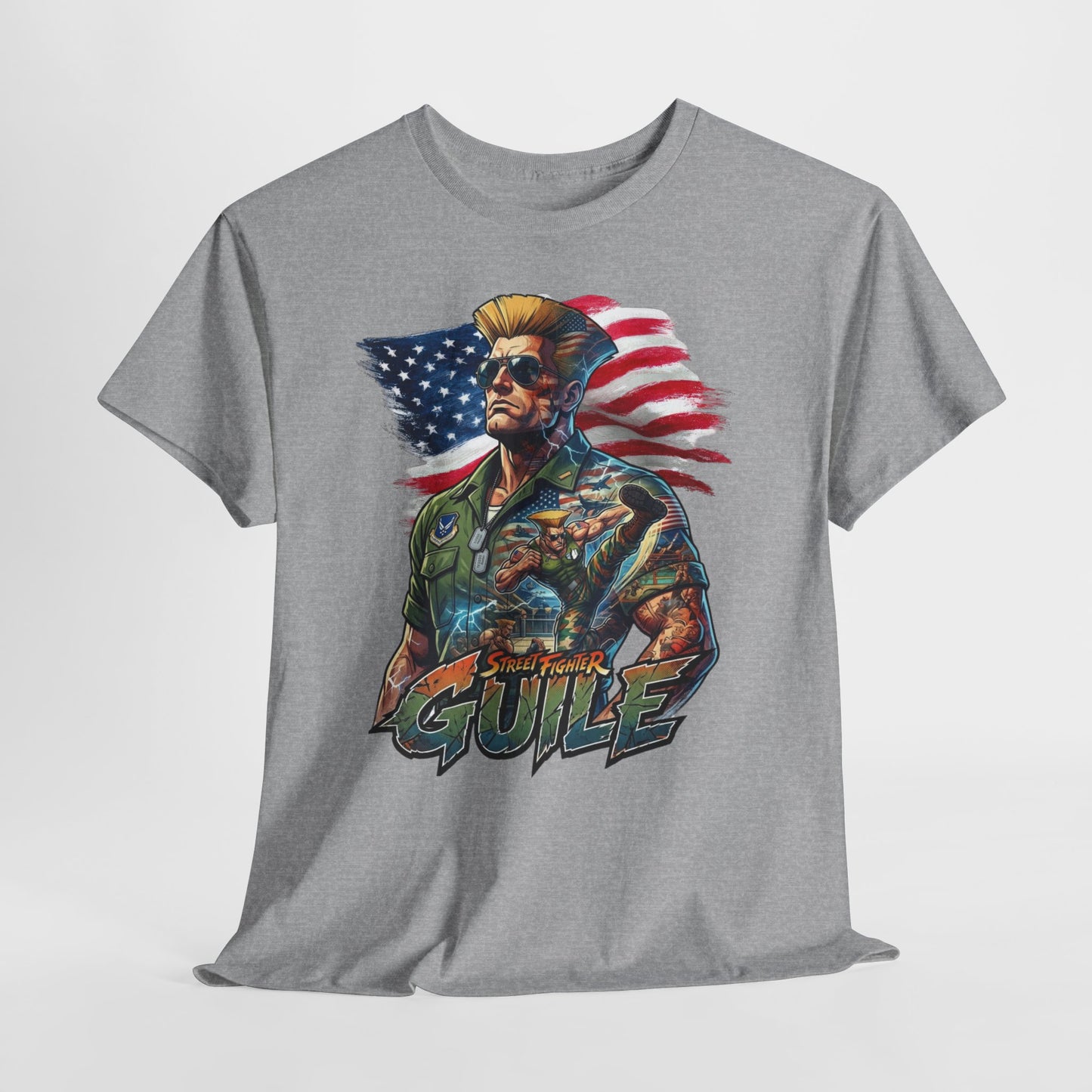 Guile Retro Fighter T‑Shirt — Patriotic Video Game Tribute