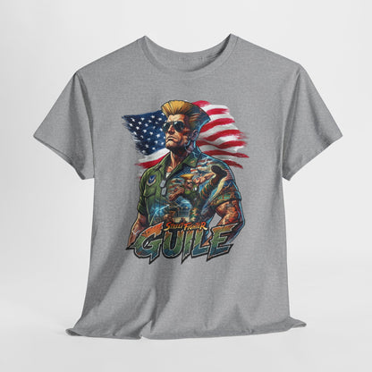 Guile Retro Fighter T‑Shirt — Patriotic Video Game Tribute