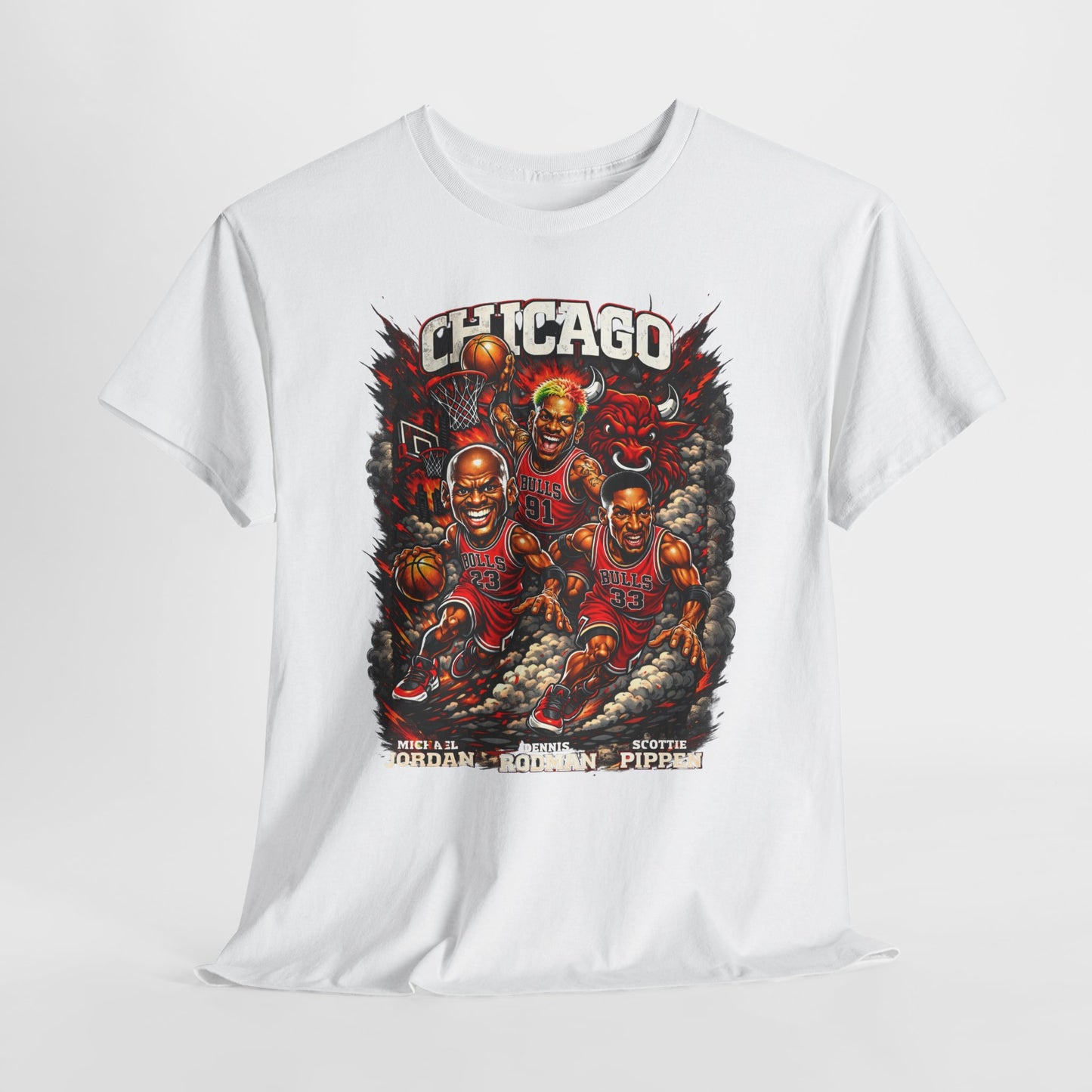 Chicago Bulls Retro Players Graphic Tee — Vintage Basketball Team Shirt