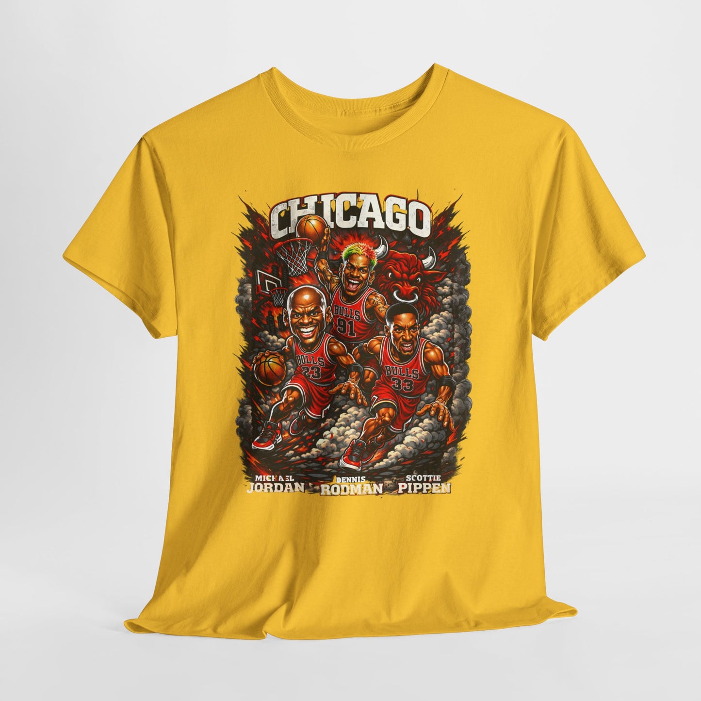 Chicago Bulls Retro Players Graphic Tee — Vintage Basketball Team Shirt