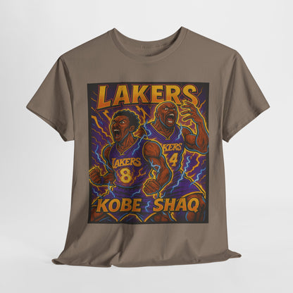 Kobe & Shaq Lakers Tee, Retro Basketball Graphic