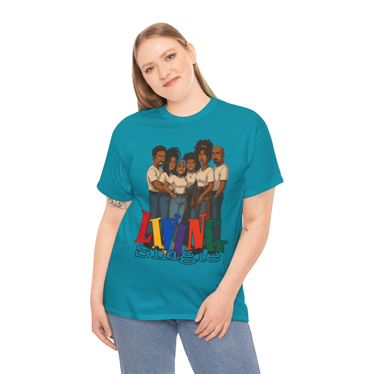 Living Single Unisex Heavy Cotton Tee - Nostalgic TV Show T-Shirt for Fans
