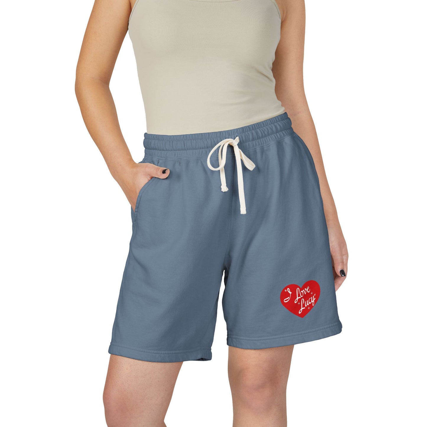 I Love Lucy Fleece Sweat Shorts — Garment-Dyed Lightweight Lounge Shorts