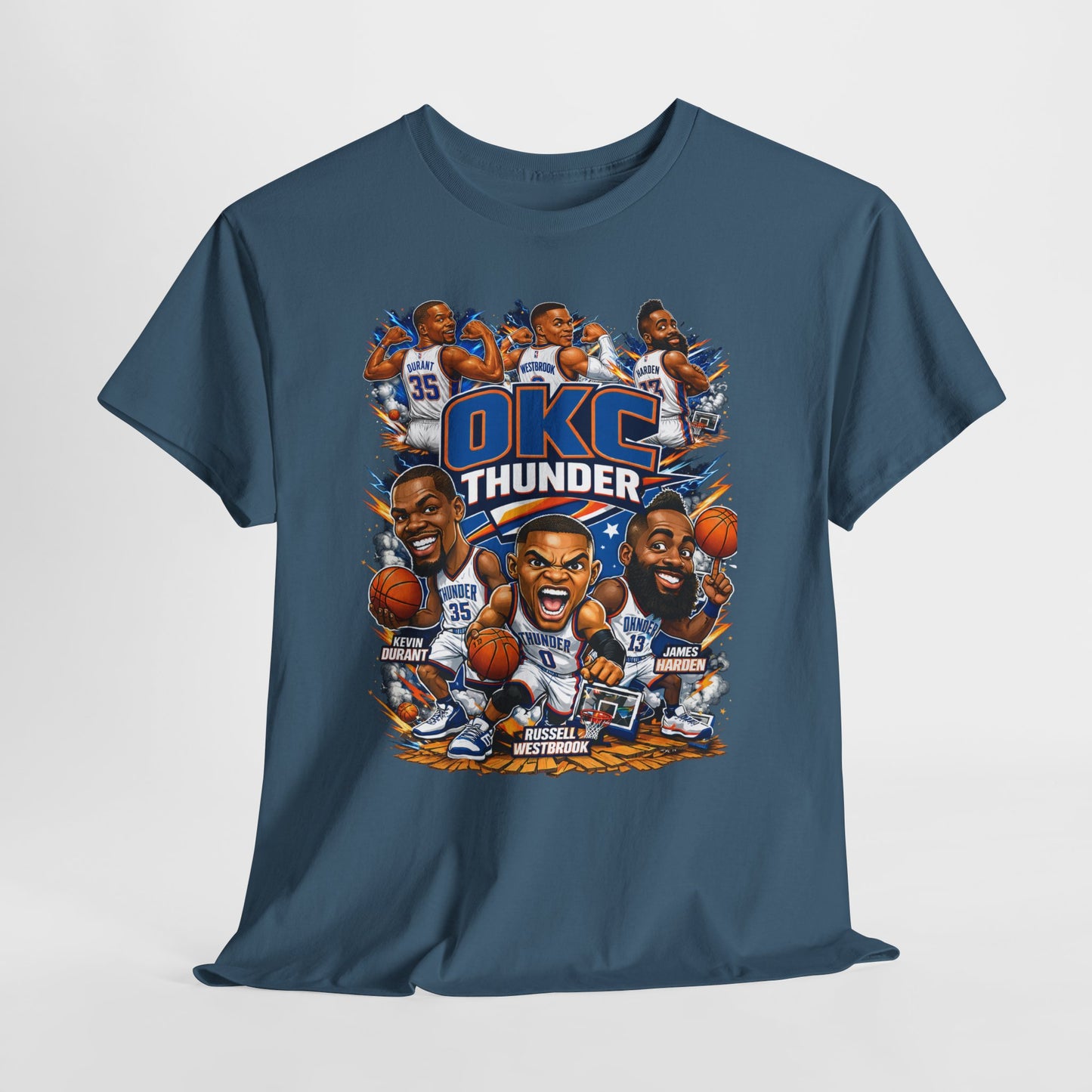 OKC Thunder Caricature Basketball T-Shirt — Team Players Graphic Tee
