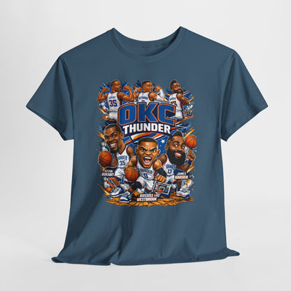 OKC Thunder Caricature Basketball T-Shirt — Team Players Graphic Tee