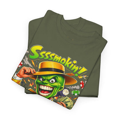 The Mask Graphic Tee — 'Ssssmokin!' Retro Movie Design