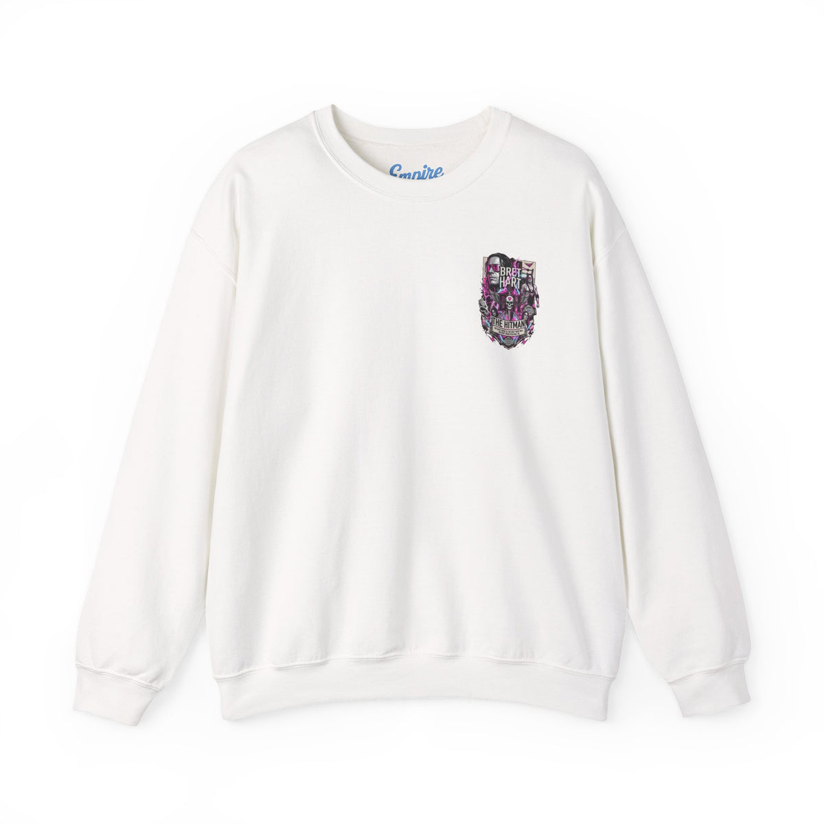 Retro Wrestling Crewneck Sweatshirt – 'The Hitman' Neon Bret Hart Graphic