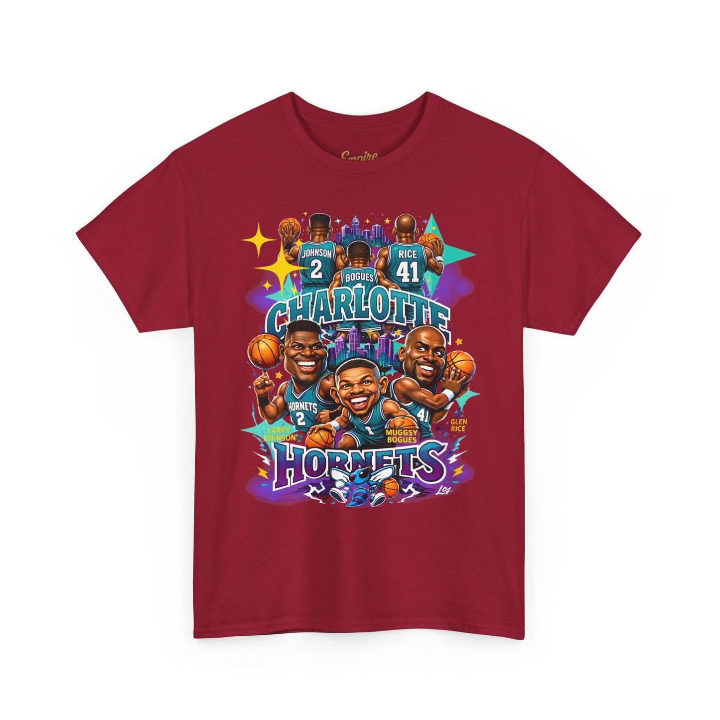 Charlotte Hornets Basketball T-Shirt — Team Player Caricature Tee