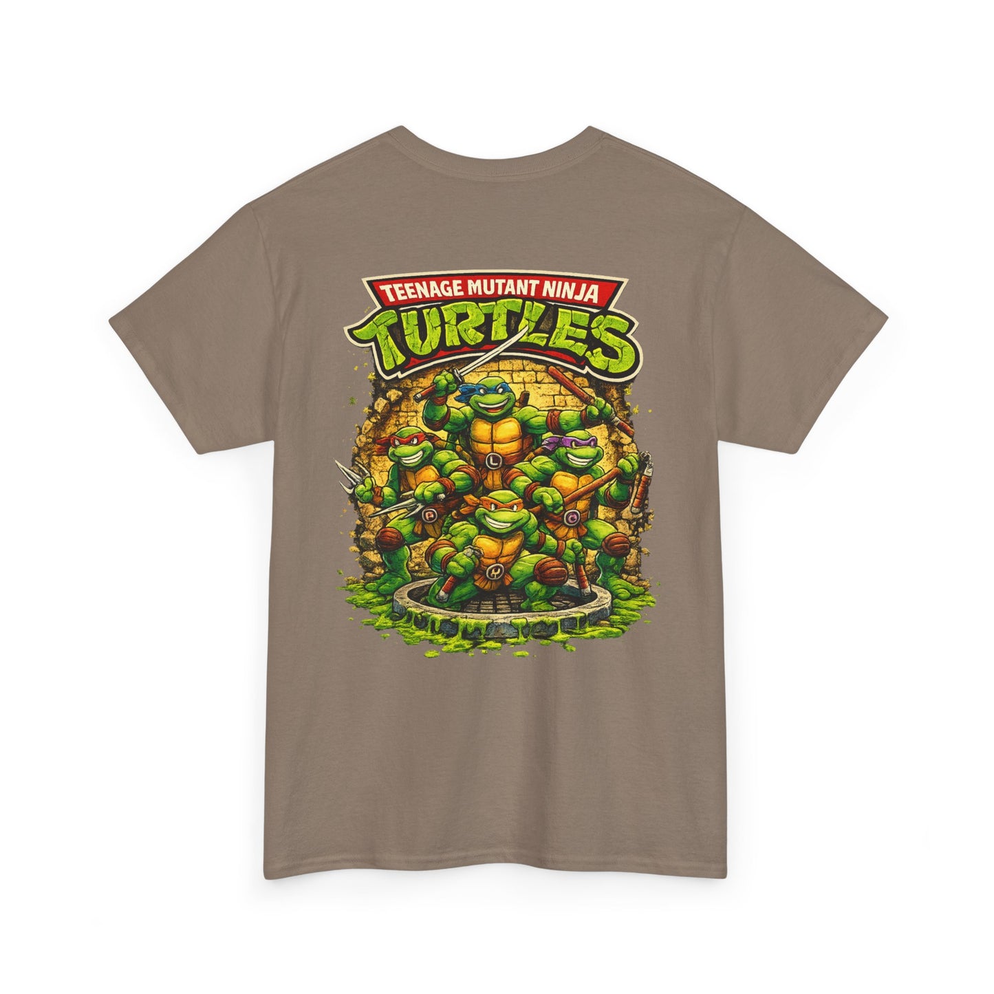 Teenage Mutant Ninja Turtles Graphic Tee — Retro TMNT Logo & Group Back Print