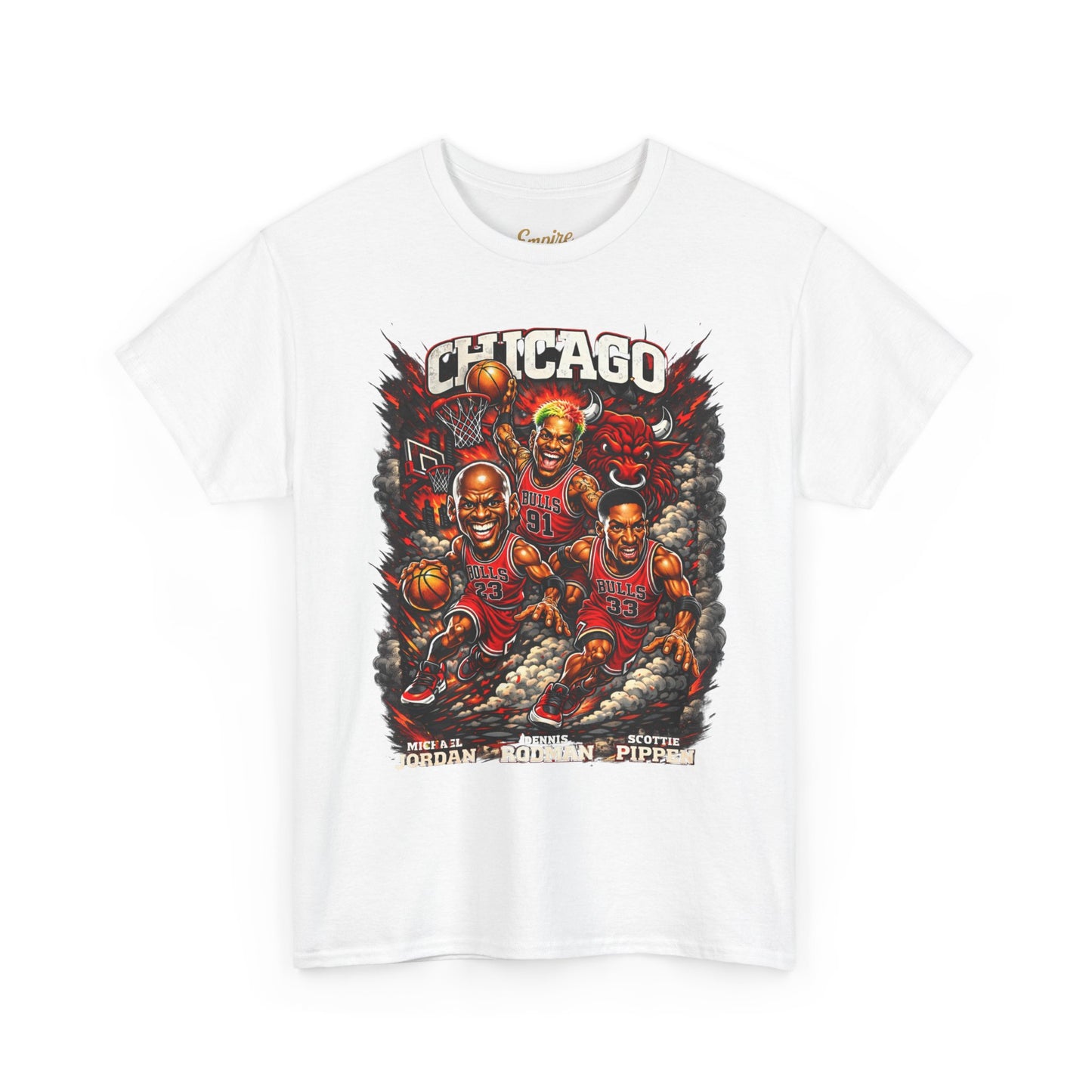 Chicago Bulls Retro Players Graphic Tee — Vintage Basketball Team Shirt