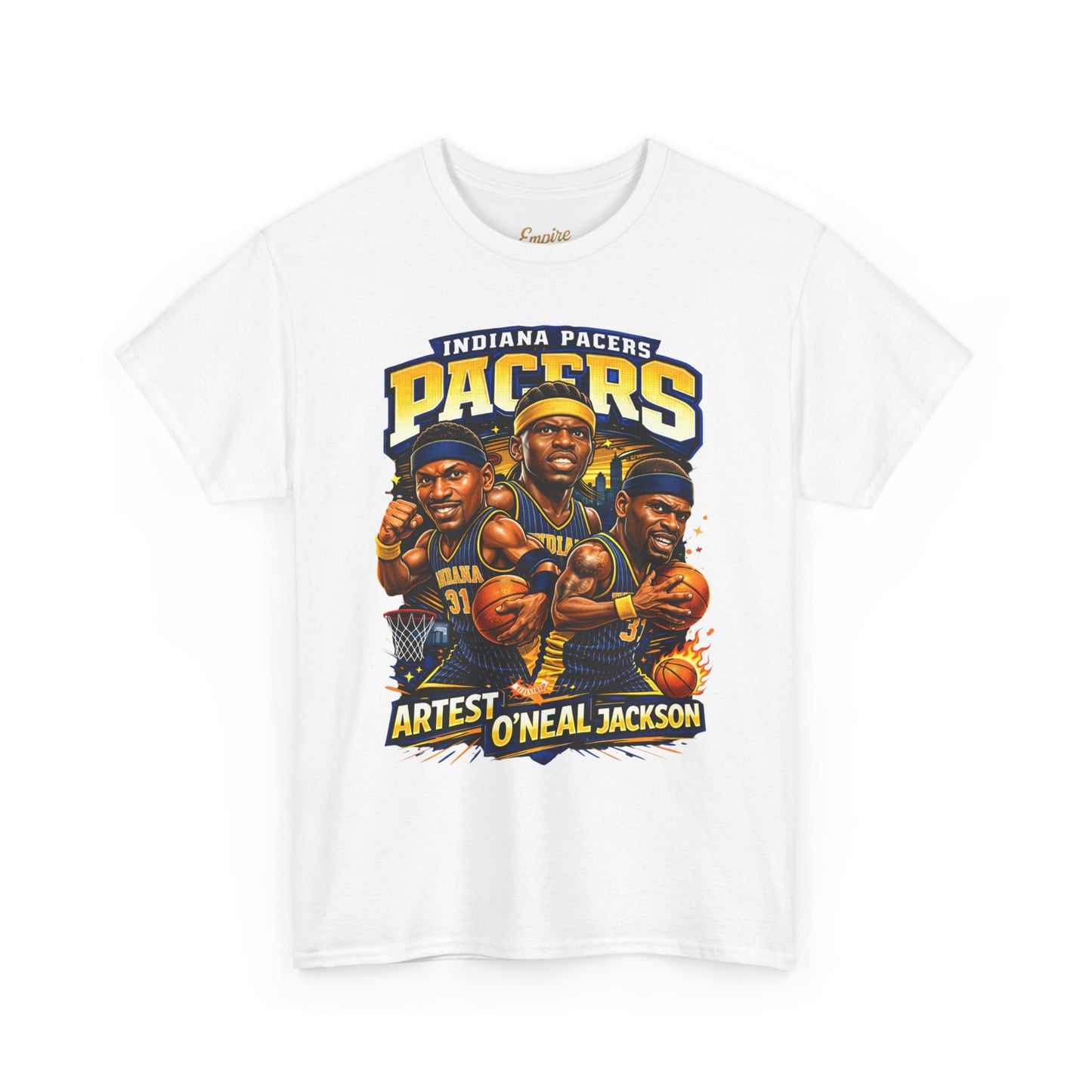 Indiana Pacers Vintage Players Graphic Tee — "Pacers" O'Neal & Jackson Tribute