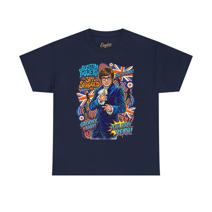 Austin Powers Retro Graphic Tee — "Yeah Baby!" Psychedelic 60s Pop Art T-Shirt