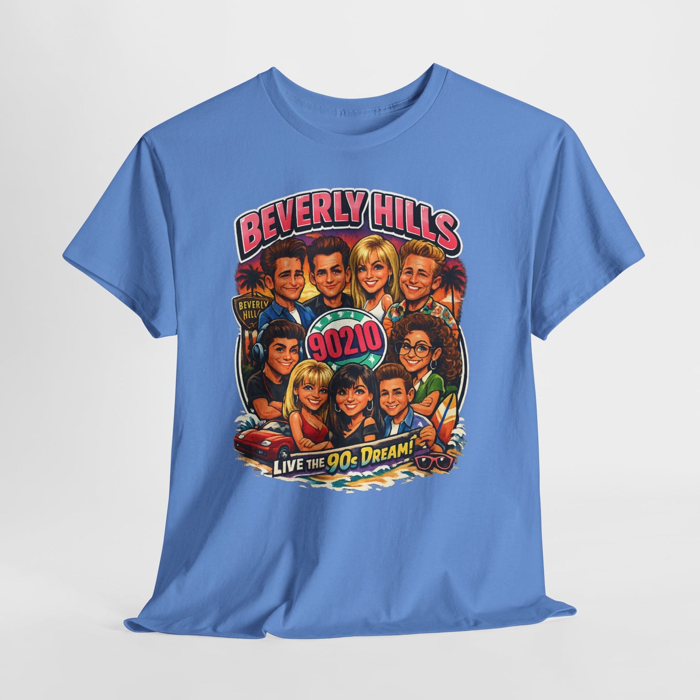 90s TV Cast Graphic Tee — 'Beverly Hills 90210' Retro Reunion Shirt