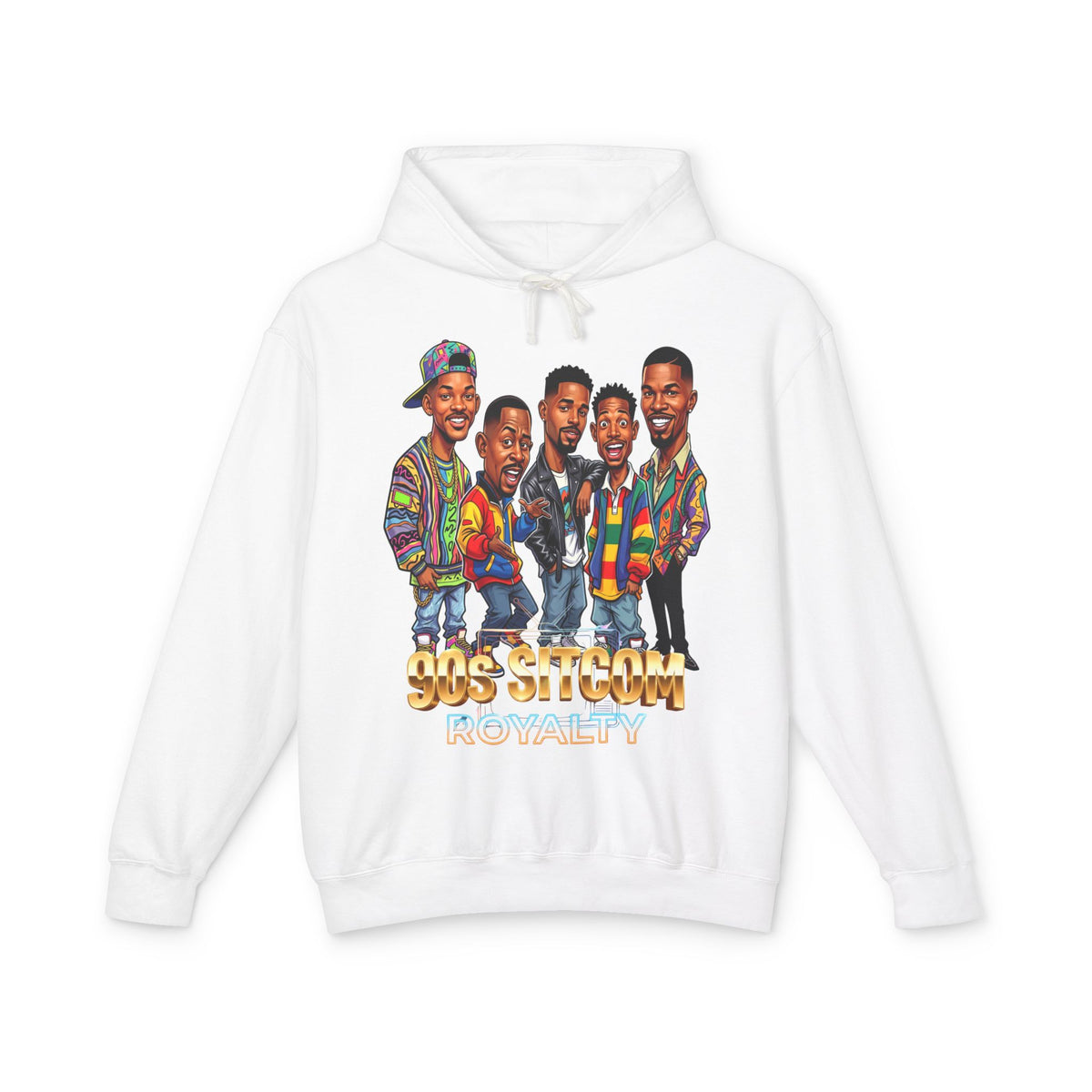 90s Sitcom Tribute Hoodie — Cartoon Cast Graphic Pullover