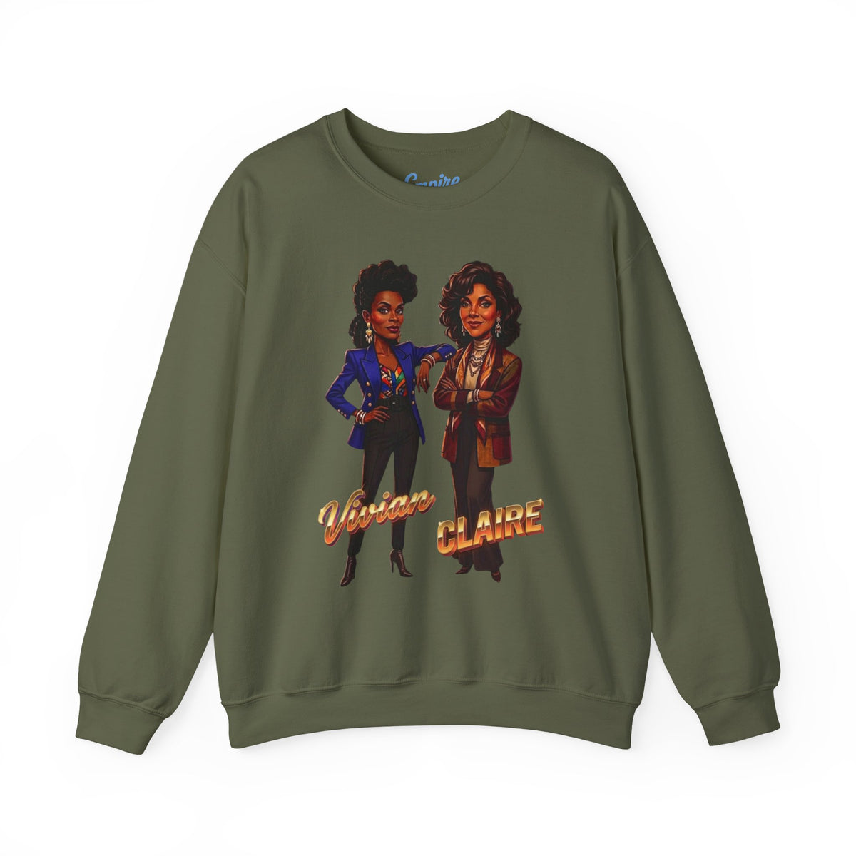 Vintage ‘Vivian & Claire’ 80s Style Cartoon Sisters Graphic Crewneck Sweatshirt