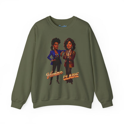 Vintage ‘Vivian & Claire’ 80s Style Cartoon Sisters Graphic Crewneck Sweatshirt