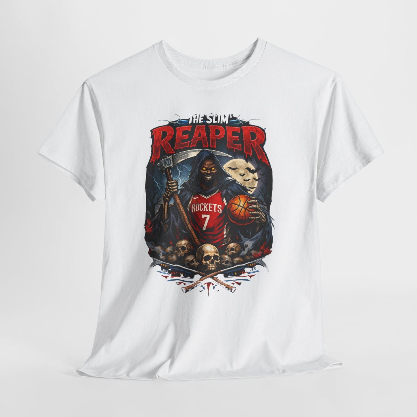 Grim Reaper Basketball Tee — "The Slim Reaper" Graphic T-Shirt