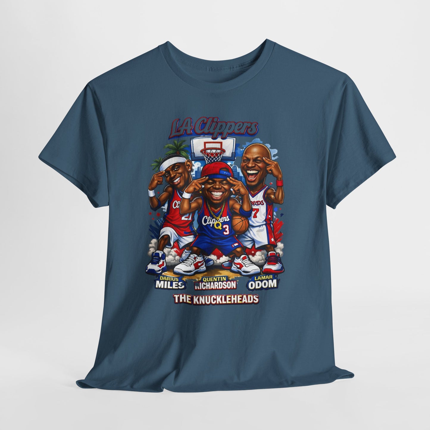 LA Clippers Cartoon Roster Tee — "The Knuckleheads" Team Graphic T-Shirt