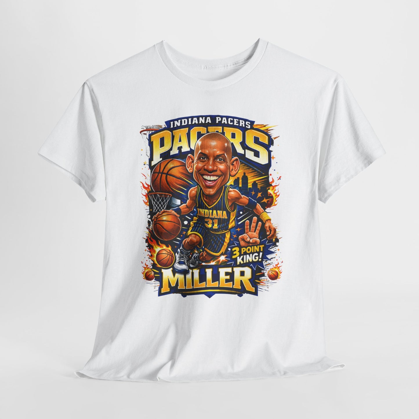 Pacers Miller 3-Point King Basketball T-Shirt