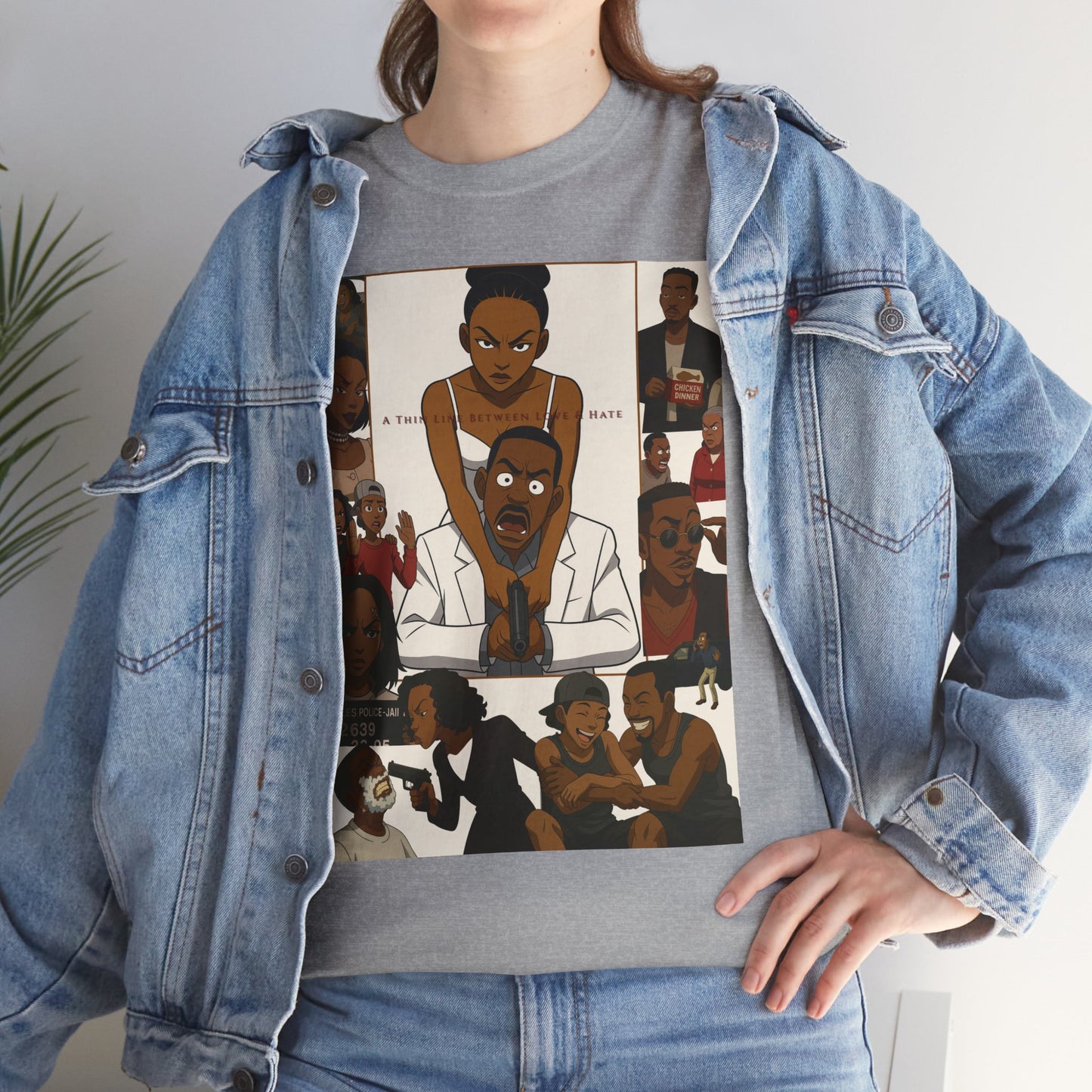 "A Thin Line" Unisex Heavy Cotton Tee - Artistic Tribute Design