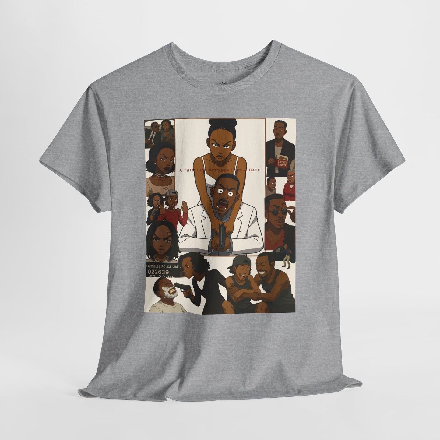 "A Thin Line" Unisex Heavy Cotton Tee - Artistic Tribute Design