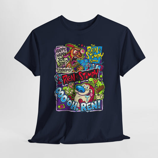 Ren & Stimpy Retro Cartoon Tee — Colorful Vintage Comic Graphic T-Shirt