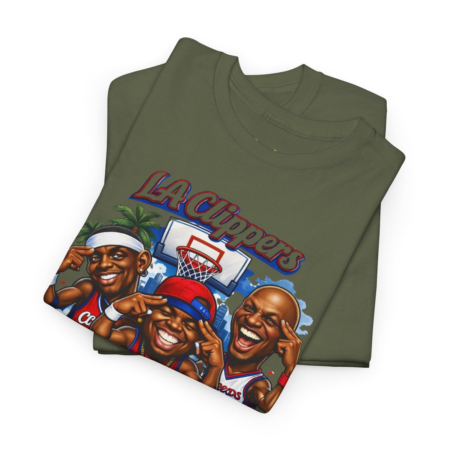 LA Clippers Cartoon Roster Tee — "The Knuckleheads" Team Graphic T-Shirt