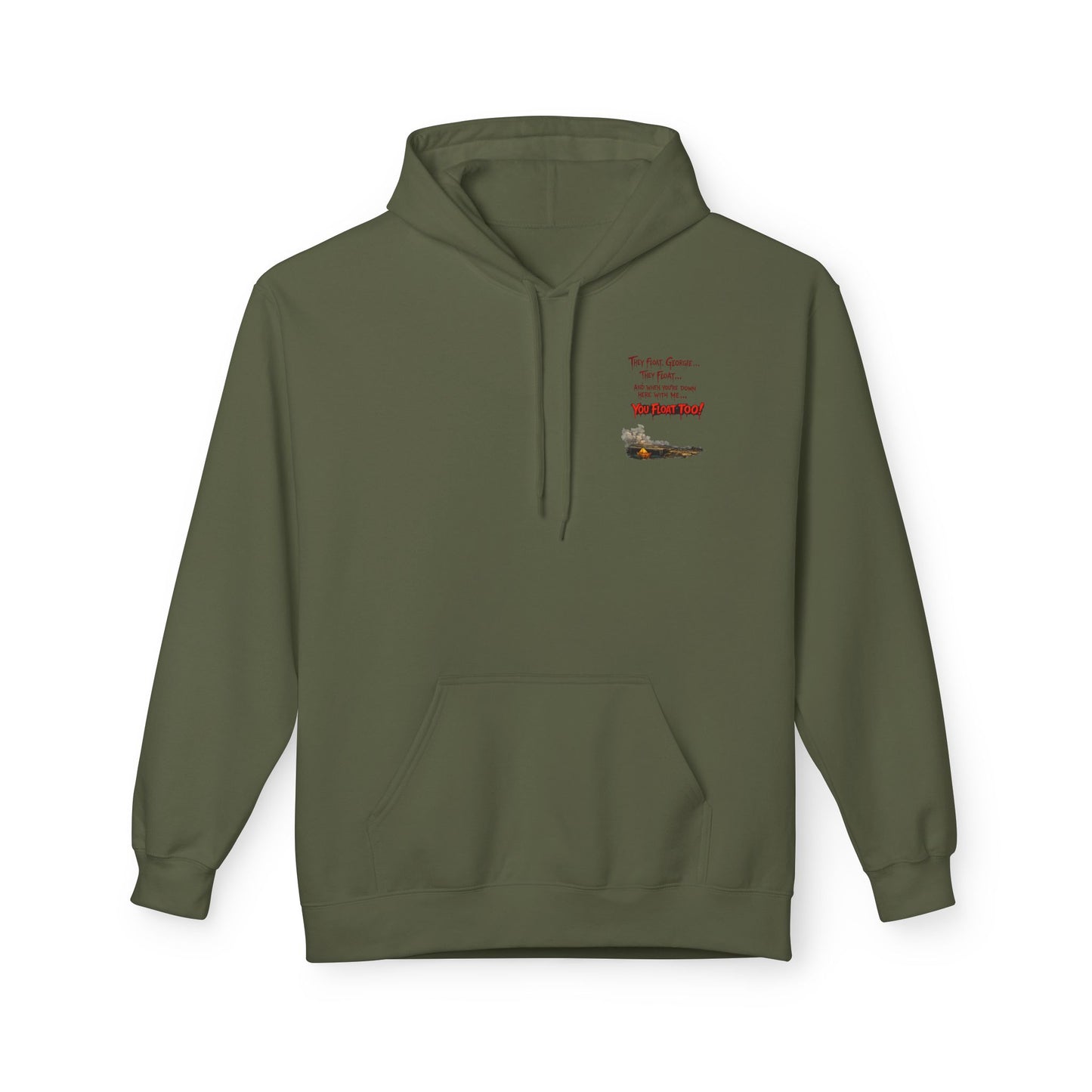 'Krustywise' Creepy Clown Design, "You’ll Float Too" Midweight Softstyle Fleece Hoodie