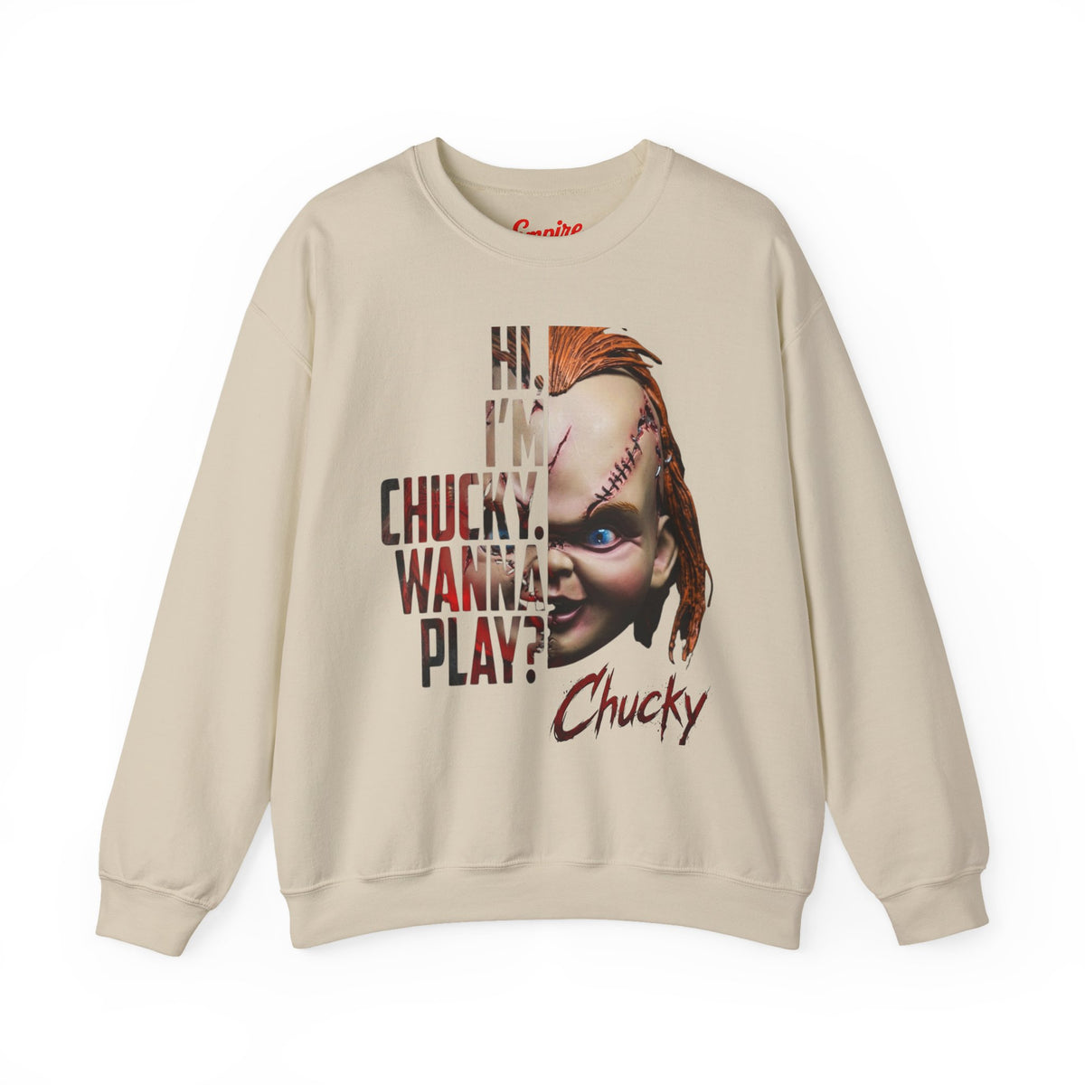 Chucky "Hi, I'm Chucky. Wanna Play?" Crewneck Sweatshirt