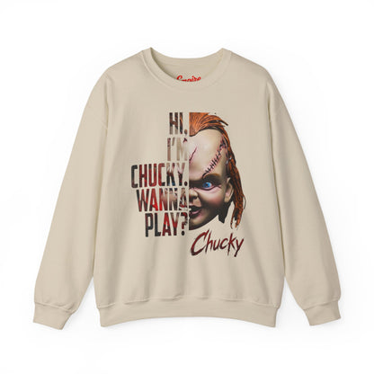 Chucky "Hi, I'm Chucky. Wanna Play?" Crewneck Sweatshirt