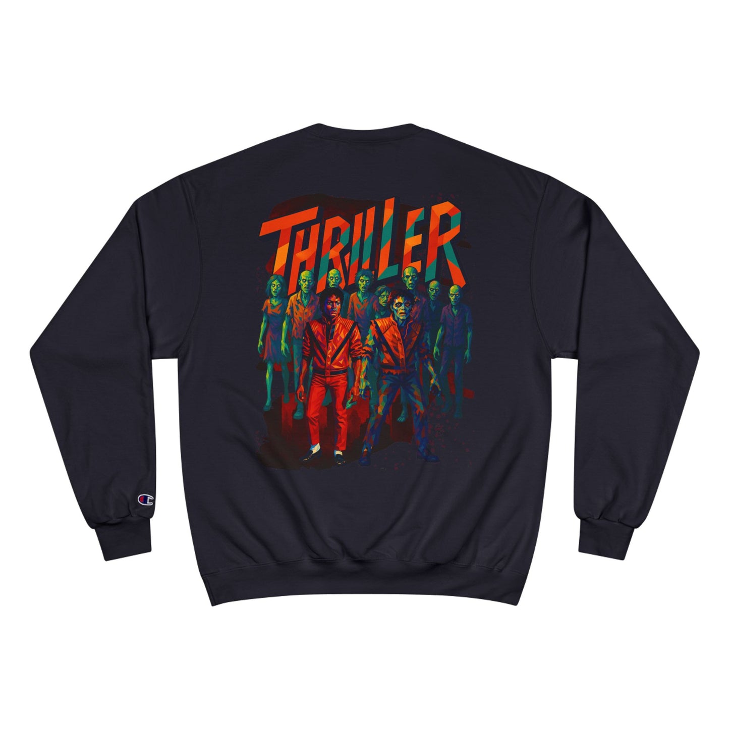 MJ Thriller Graphic Sweatshirt — Retro Zombie Dance Crew Back Print