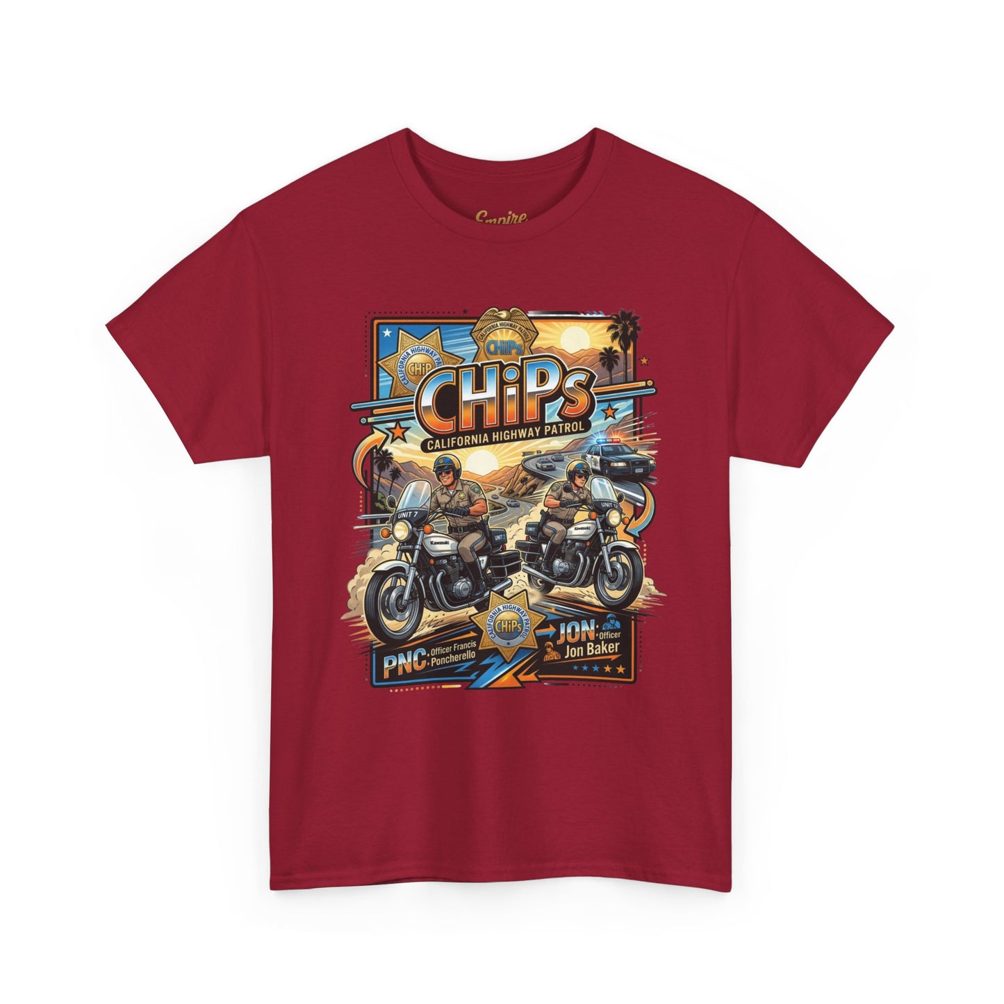 CHiPs Retro Motorcycle Tee — Vintage Police Biker Graphic T-Shirt