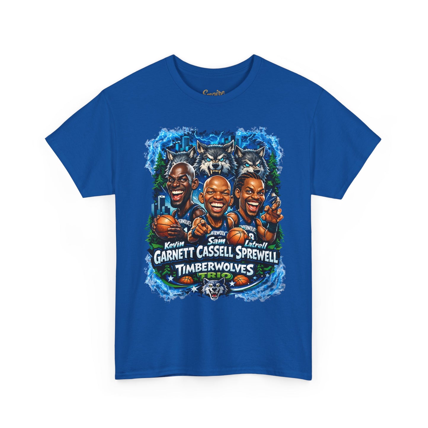 Timberwolves Legends T‑Shirt — Garnett, Cassell & Sprewell Retro Basketball Tee