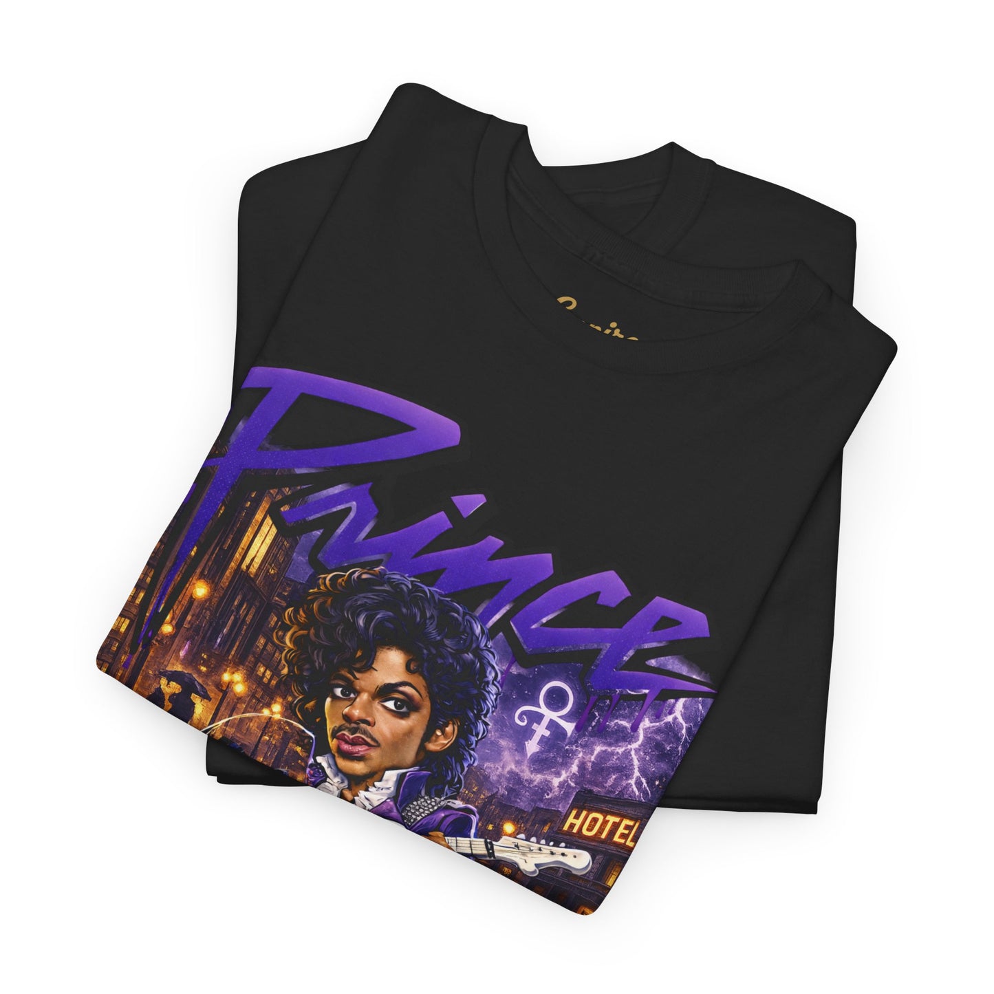 Purple Rain Graphic Tee – Retro 80s Guitar Vintage Concert Shirt