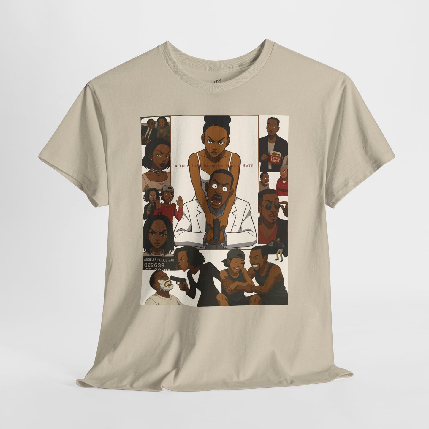 "A Thin Line" Unisex Heavy Cotton Tee - Artistic Tribute Design