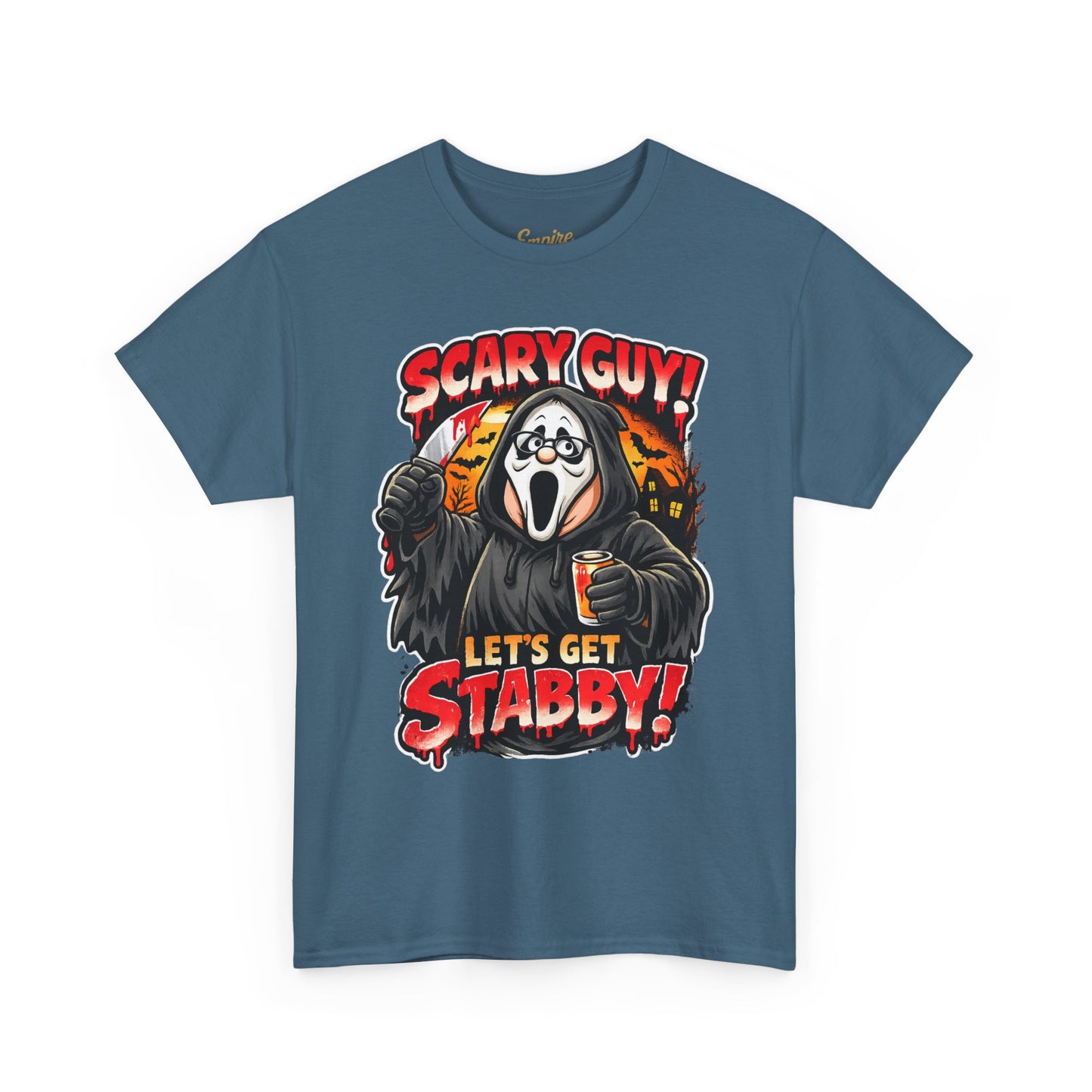 Scary Guy "Let's Get Stabby" Halloween Tee — Scream Mask Horror Movie T-Shirt