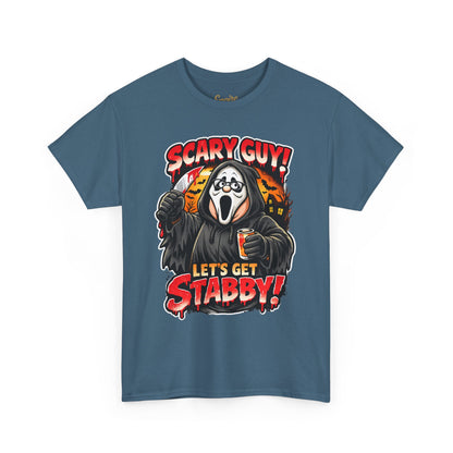 Scary Guy "Let's Get Stabby" Halloween Tee — Scream Mask Horror Movie T-Shirt