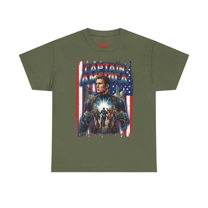 Captain America Graphic Tee - Patriotic Superhero Movie Poster T-Shirt